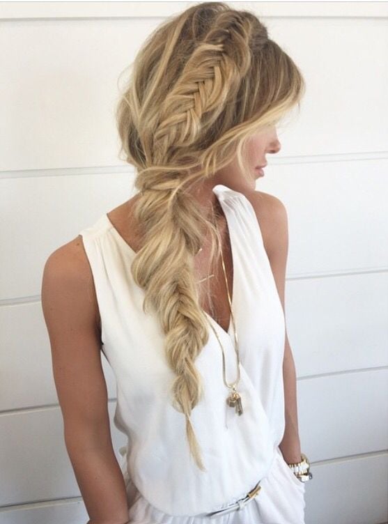 Blonde Balayage Voluminous Fishtail Braid Blonde Balayage Voluminous Fishtail Braid — Mermaid Braid 2027