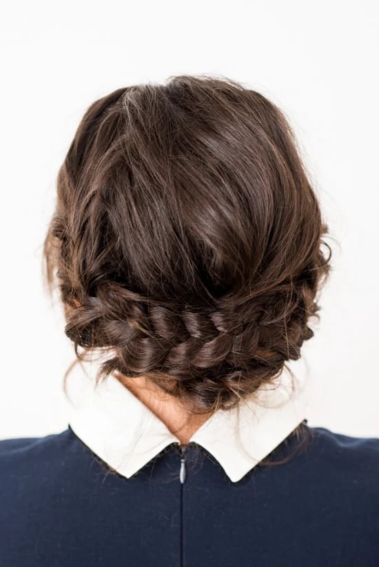 Thick Wavy Dark Brown Intricate Braid Thick Wavy Dark Brown Intricate Braid — Milkmaid Braid 2027