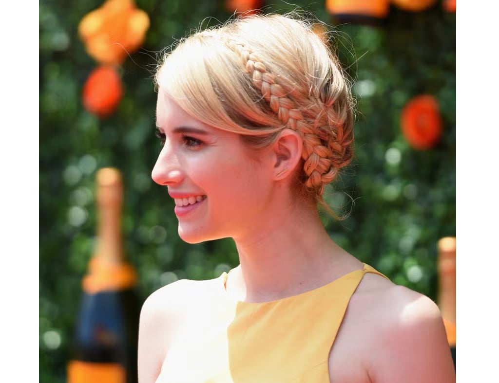 Blonde Bob with Side Fishtail Braid Detail Blonde Bob with Side Fishtail Braid Detail — Milkmaid Braid 2027