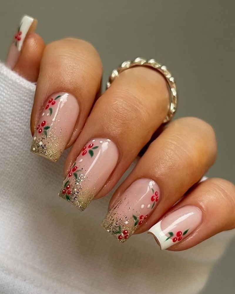 Short Square Nude Mistletoe Nails Short Square Nude Mistletoe Nails — Mistletoe Nails 2026