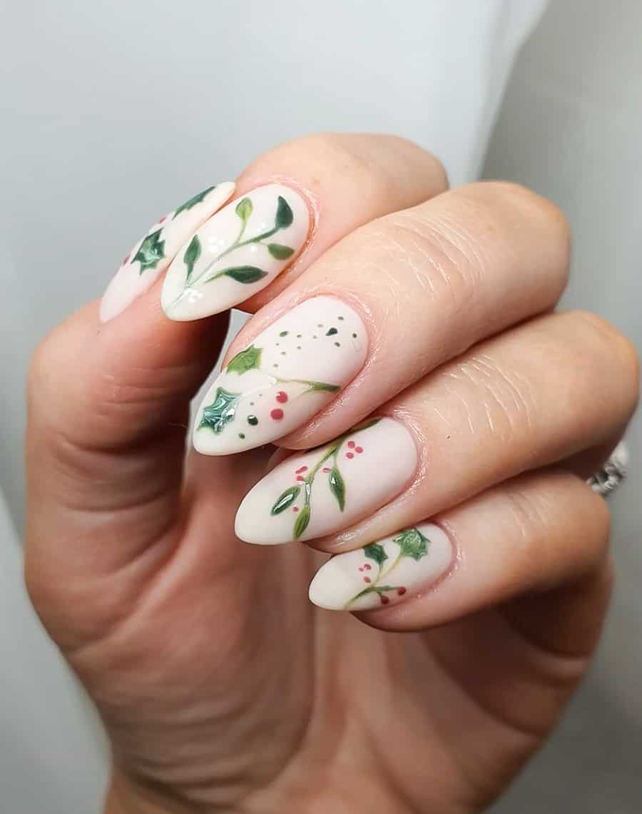Medium Almond Matte Mistletoe Nails Medium Almond Matte Mistletoe Nails — Mistletoe Nails 2026
