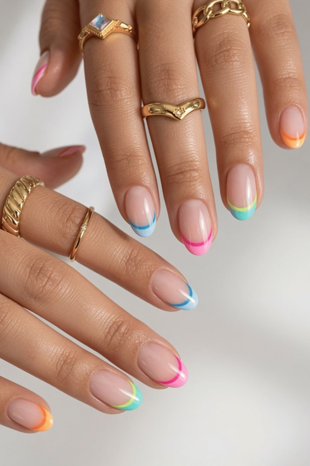 Short Almond Nails Pastel Colored French Short Almond Nails Pastel Colored French — Nail Shapes 2027 for Short Nail Beds