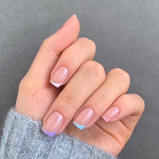 Short Oval Nails Metallic Silver French Tip Short Oval Nails Metallic Silver French Tip — Nail Shapes 2027 for Short Nail Beds