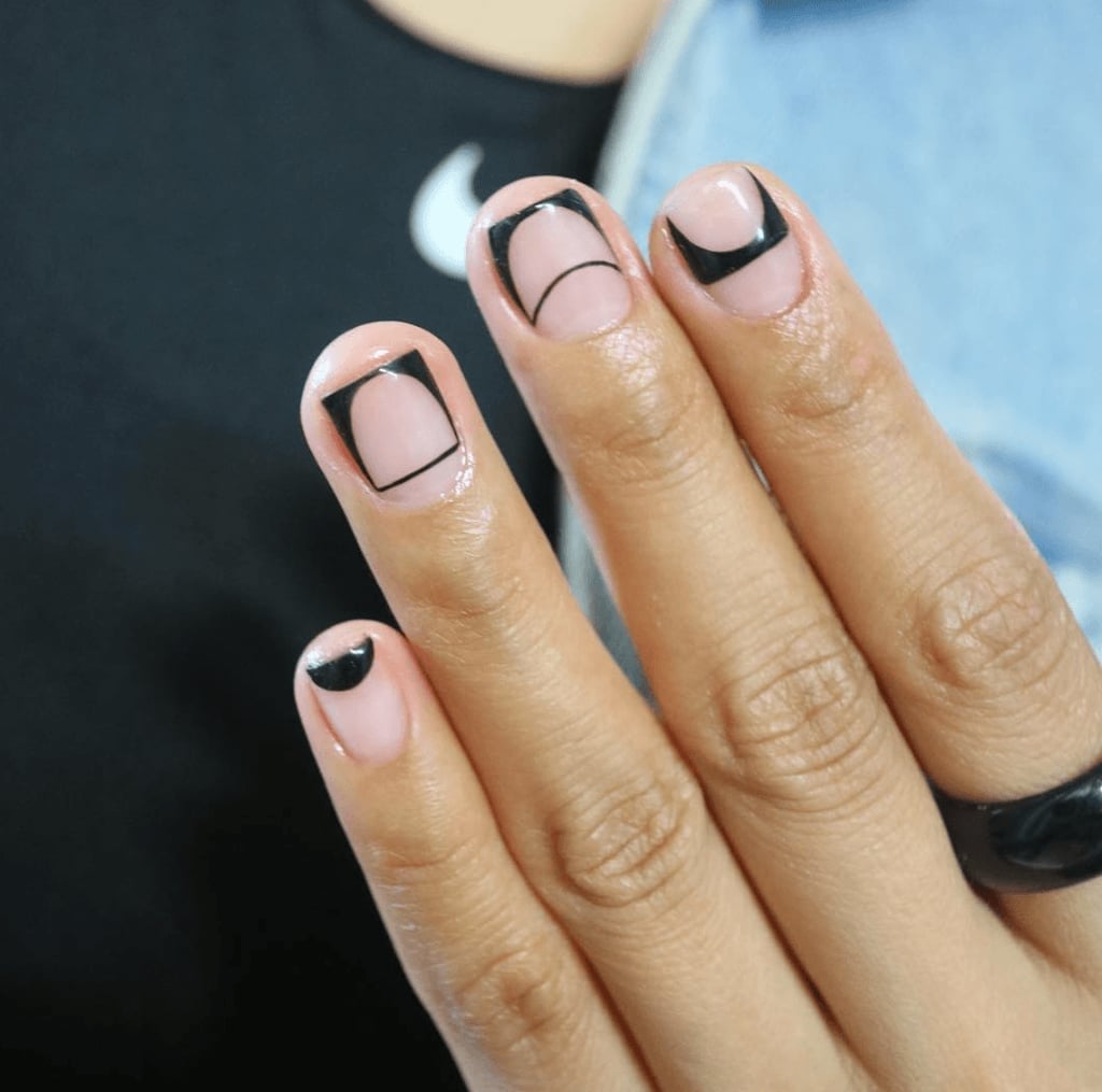 Short Square Nails Black Geometric Lines Short Square Nails Black Geometric Lines — Nail Shapes 2027 for Short Nail Beds