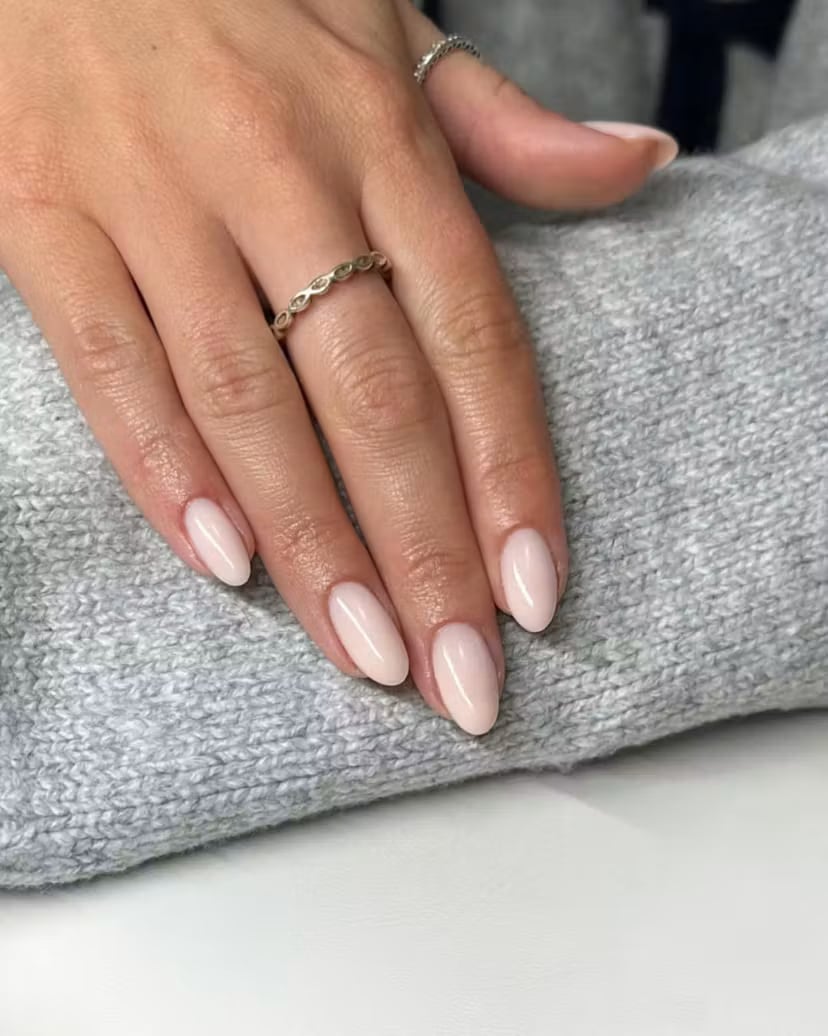 Short Oval Nails in Milky Pale Pink Short Oval Nails in Milky Pale Pink — Nail Shapes 2027 for Short Nail Beds