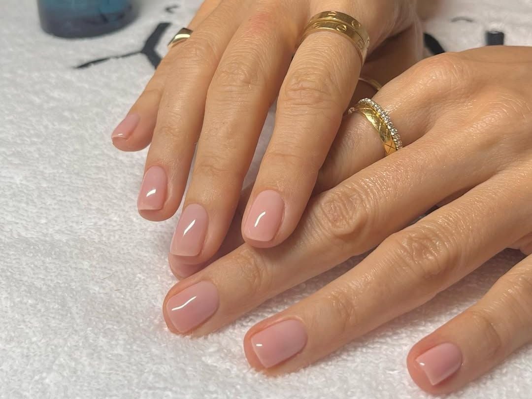 Short Soft Square Nails in Sheer Pale Pink, Close-Up Take Short Soft Square Nails in Sheer Pale Pink, Close-Up Take — Nail Shapes 2027 for Short Nail Beds