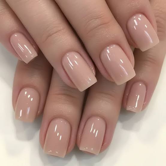 Short Soft Square Nails in Light Beige Short Soft Square Nails in Light Beige — Nail Shapes 2027 for Short Nail Beds