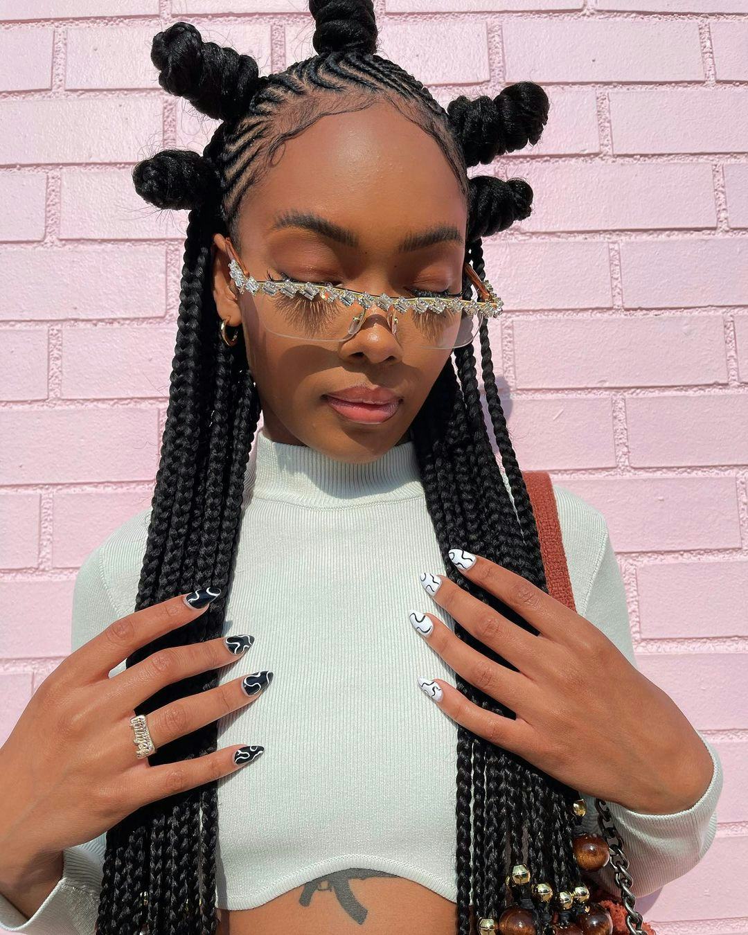Braided Bantu Knots With Long Braids Braided Bantu Knots With Long Braids — Natural Braided Hairstyles 2027