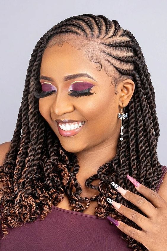 Cornrows Into Mid-Back Twisted Braids Cornrows Into Mid-Back Twisted Braids — Natural Braided Hairstyles 2027