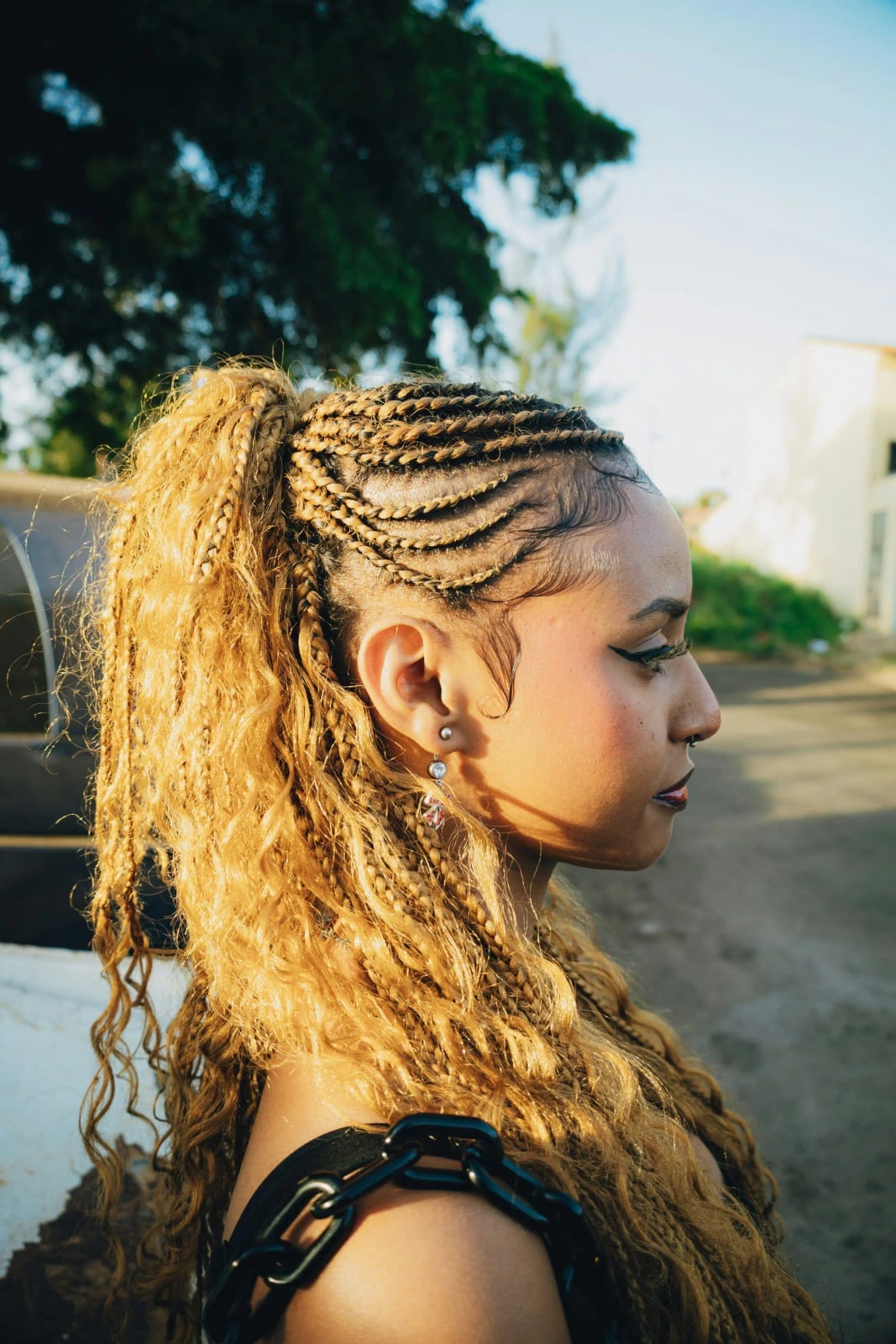 Braided High Ponytail With Loose Curls Braided High Ponytail With Loose Curls — Natural Braided Hairstyles 2027