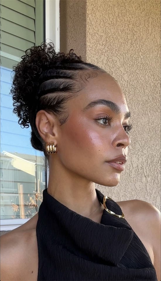 Side-Parted Cornrows Into Shoulder Braids Side-Parted Cornrows Into Shoulder Braids — Natural Braided Hairstyles 2027