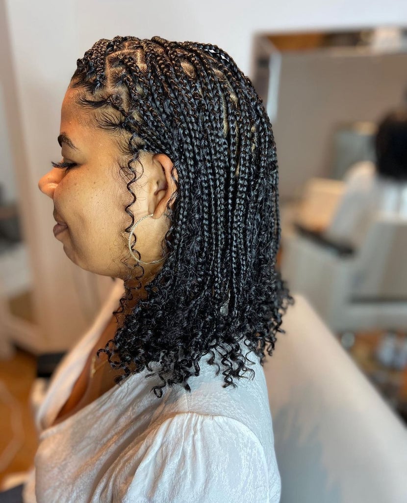 Chin-Length Dark Brown Box Braids With Beaded Ends Chin-Length Dark Brown Box Braids With Beaded Ends — Natural Braided Hairstyles 2027
