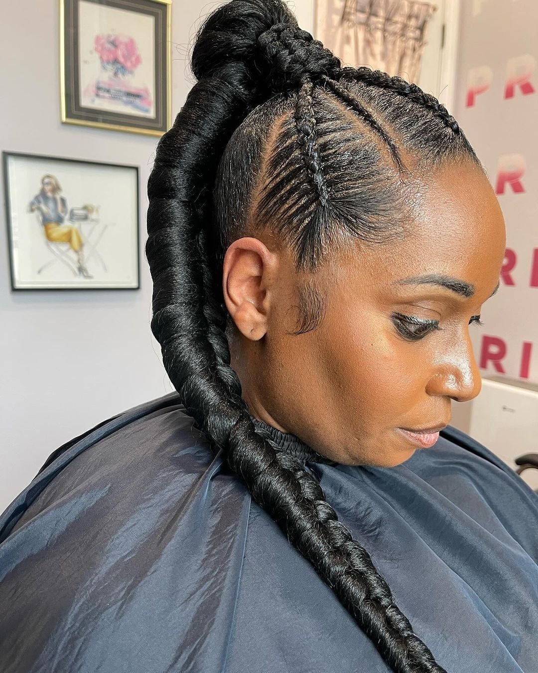 High Braided Ponytail With Straight Texture High Braided Ponytail With Straight Texture — Natural Braided Hairstyles 2027