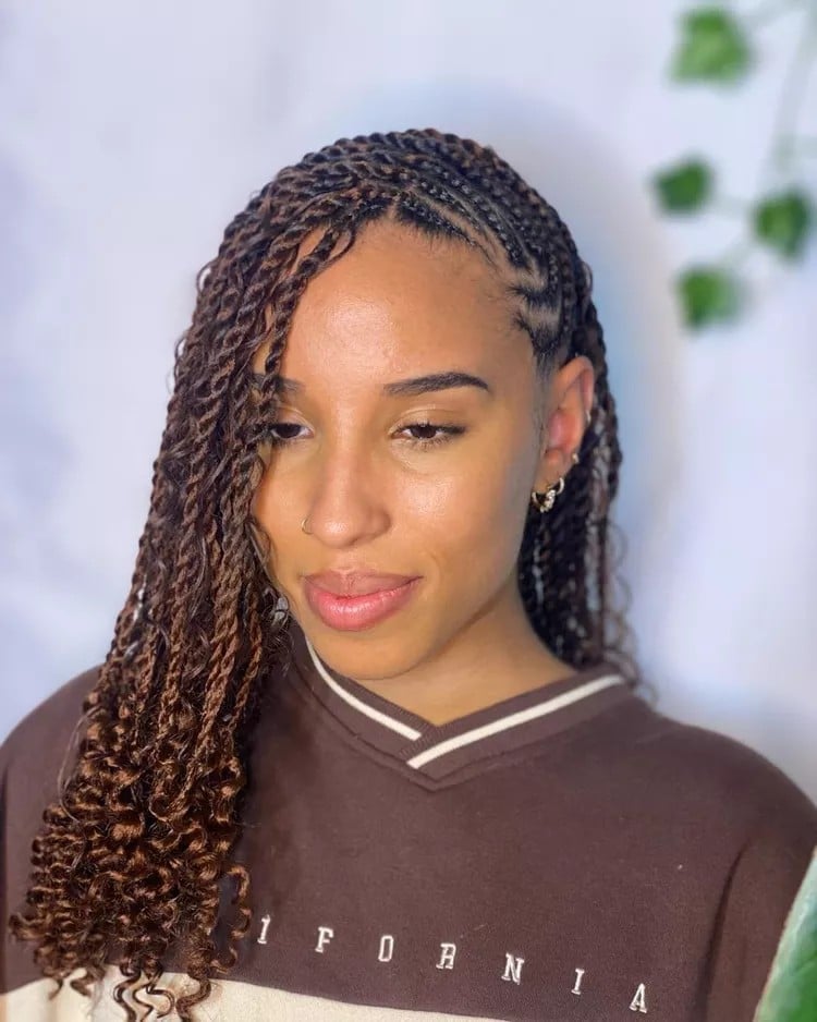 Shoulder-Length Twist Braids With Curly Ends Shoulder-Length Twist Braids With Curly Ends — Natural Braided Hairstyles 2027