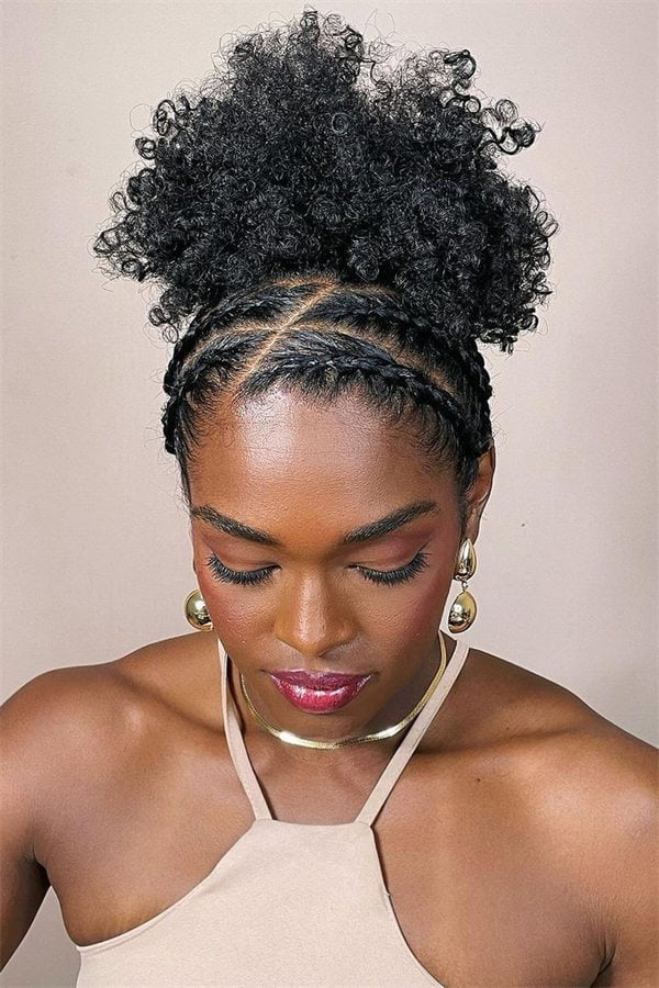 Braided Crown Updo With Ponytail Braided Crown Updo With Ponytail — Natural Hairstyles 2027 for 4A Hair