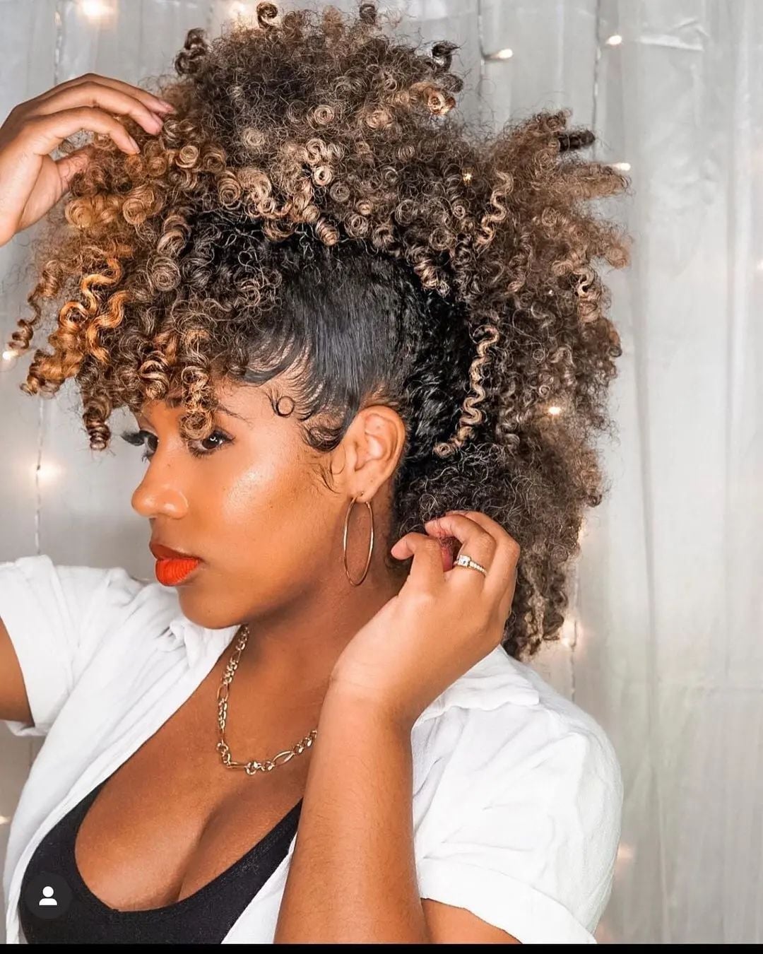 Mid-Back Mohawk With Blonde Highlights Mid-Back Mohawk With Blonde Highlights — Natural Hairstyles 2027 for 4A Hair