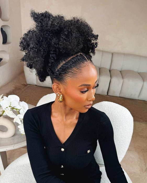 Textured Black Curls Tapered Cut Style, Ear Textured Black Curls Tapered Cut Style, Ear — Natural Hairstyles 2027 for 4A Hair
