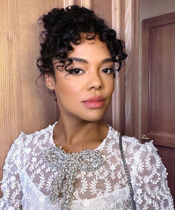 Shoulder Length Updo With Curly Tendrils Shoulder Length Updo With Curly Tendrils — Natural Hairstyles 2027 for Black Women