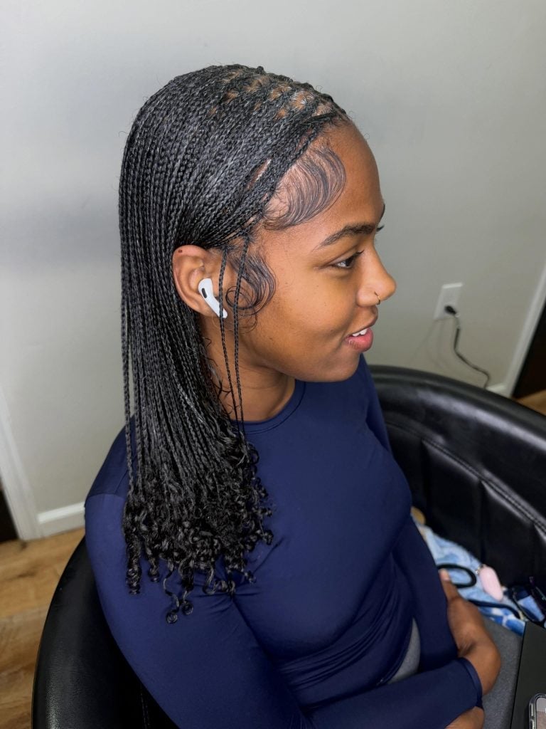 Mid-Back Mini Braids With Curly Ends Mid-Back Mini Braids With Curly Ends — Natural Hairstyles 2027 for Black Women