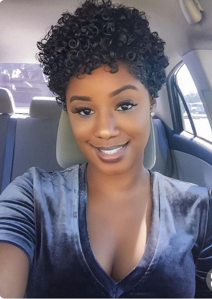 Ear Length Defined Curls With Short Bangs Ear Length Defined Curls With Short Bangs — Natural Hairstyles 2027 for Black Women