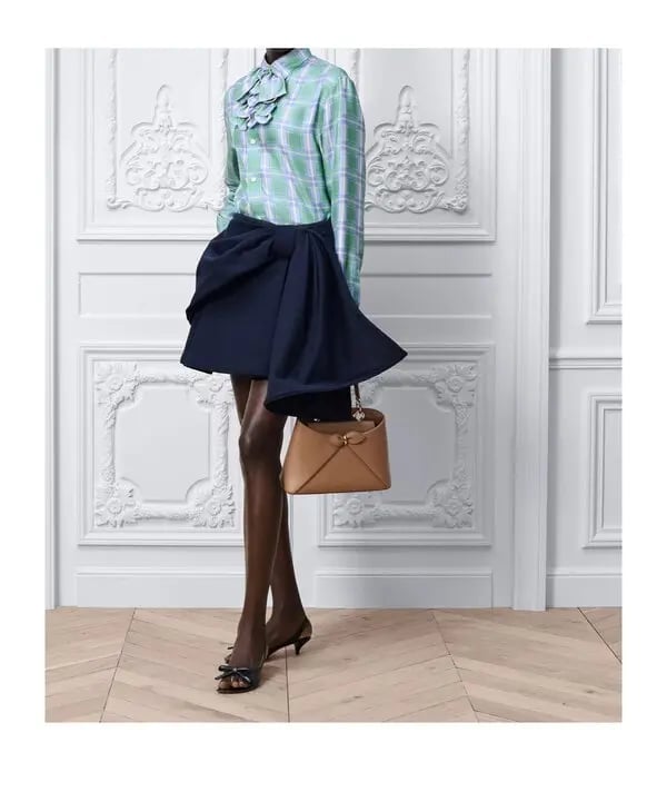 Navy Blue Draped Mini Skirt With Plaid Shirt Navy Blue Draped Mini Skirt With Plaid Shirt — Navy Blue Mini Skirt Outfits 2027