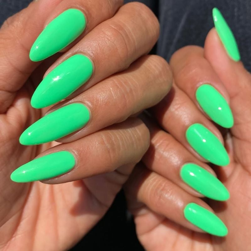 Long Oval Neon Green Glossy Nails Long Oval Neon Green Glossy Nails — Neon Oval Nails 2027