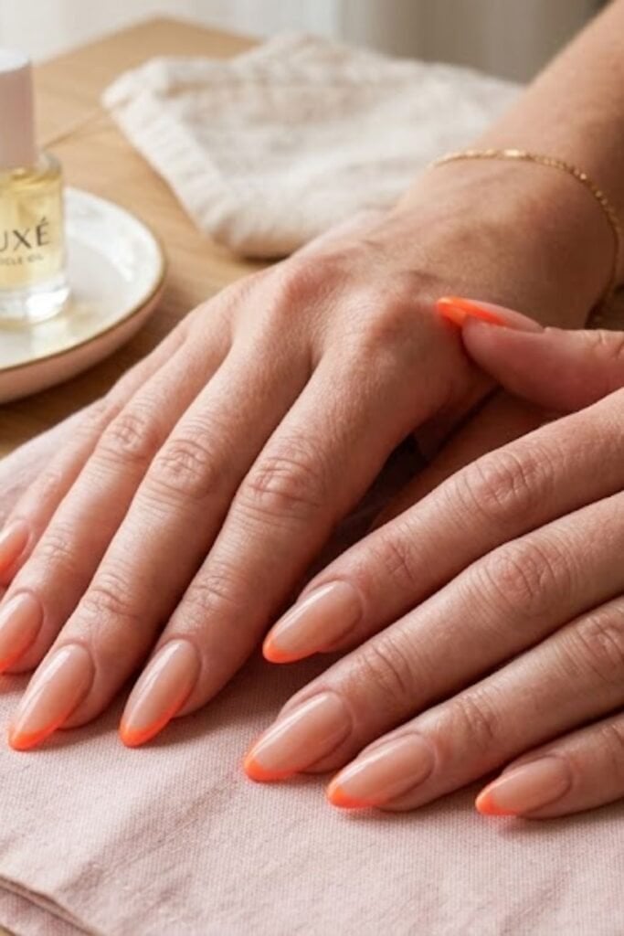 Oval Medium Multi-Colored Neon French Tips Oval Medium Multi-Colored Neon French Tips — Neon Oval Nails 2027