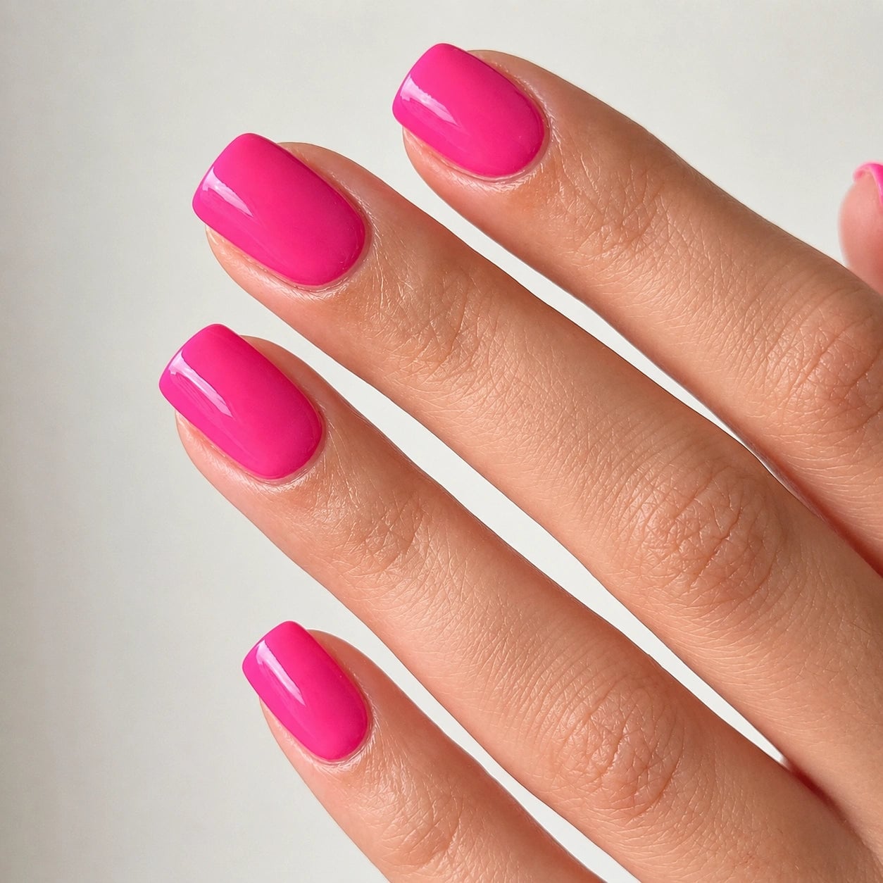 Short Square Bright Hot Pink Nails Short Square Bright Hot Pink Nails — Neon Pink Nails 2027