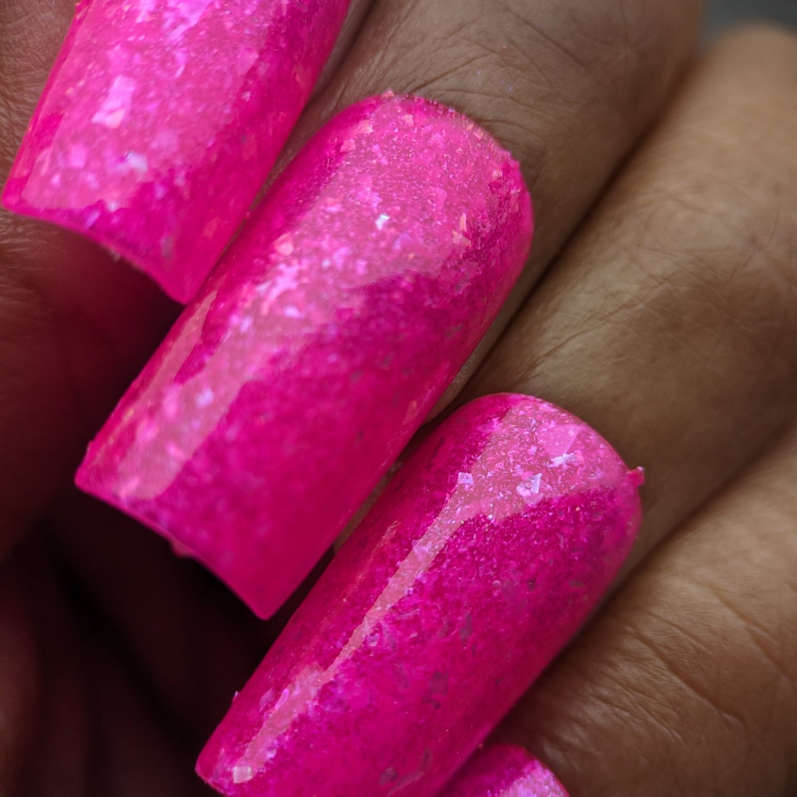 Long Square Neon Pink Glitter Nails Long Square Neon Pink Glitter Nails — Neon Pink Nails 2027