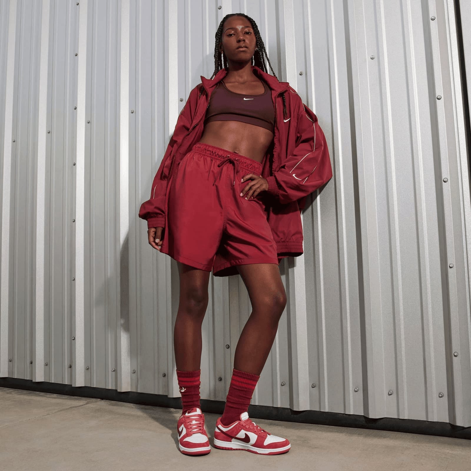 Red and White Dunks with Matching Tracksuit Red and White Dunks with Matching Tracksuit — Nike Dunk Outfits 2027