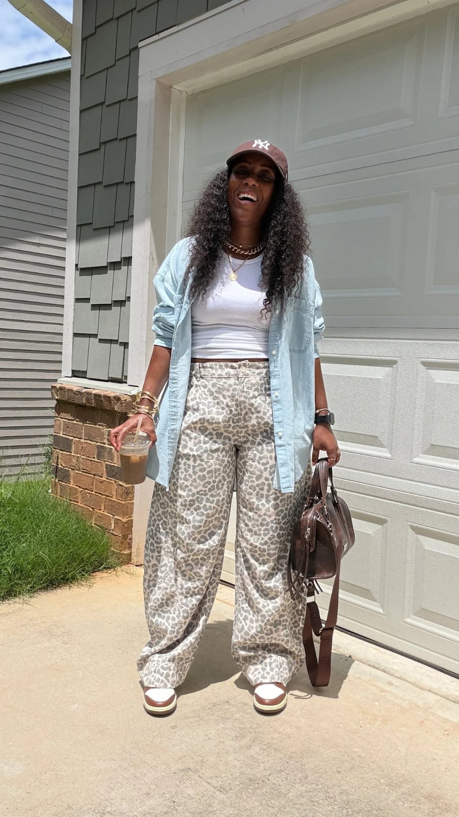 White and Brown Dunks with Leopard Print Pants White and Brown Dunks with Leopard Print Pants — Nike Dunk Outfits 2027