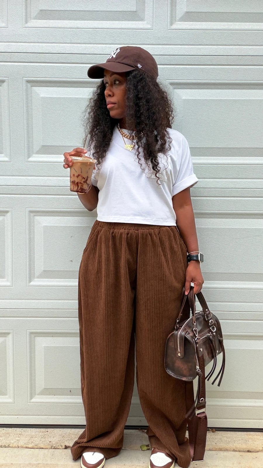 White and Brown Dunks with Corduroy Pants White and Brown Dunks with Corduroy Pants — Nike Dunk Outfits 2027