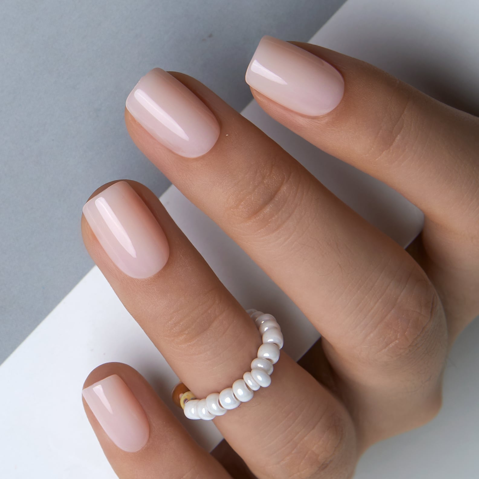 Opaque Soft Nude Glossy Short Squoval Nails Opaque Soft Nude Glossy Short Squoval Nails — Nude Nails 2027 for Short Nail Beds