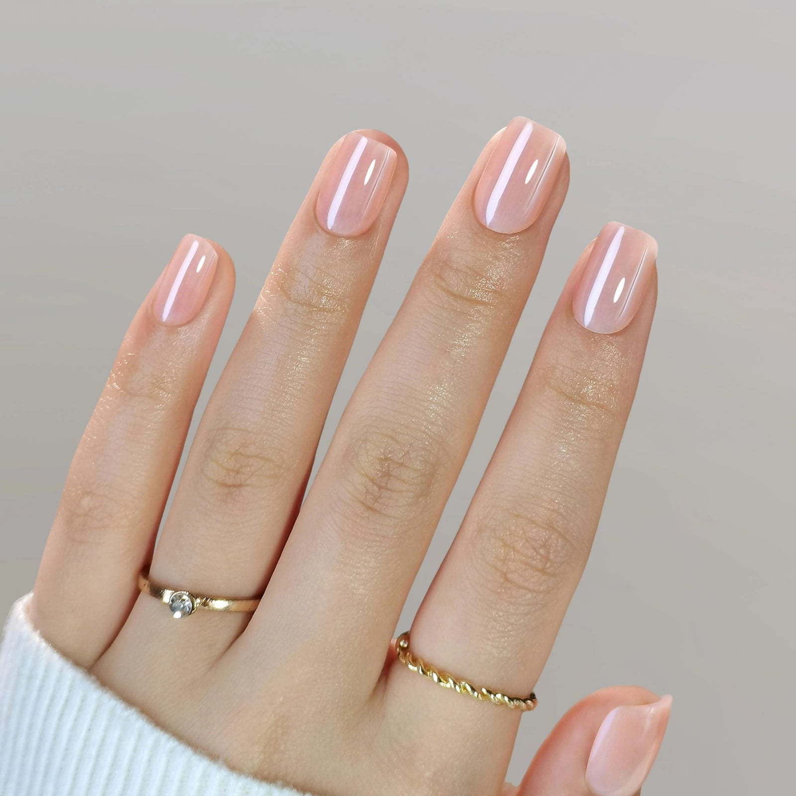 Sheer Milky Nude Glossy Short Almond Nails Sheer Milky Nude Glossy Short Almond Nails — Nude Nails 2027 for Short Nail Beds