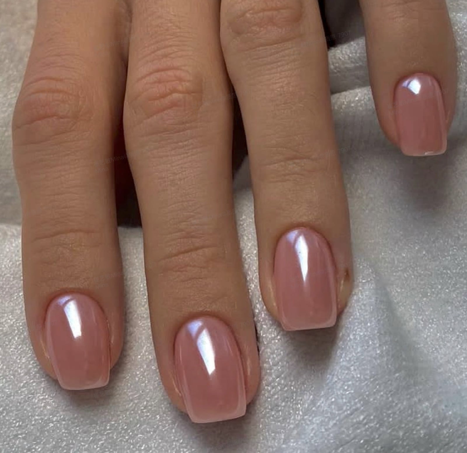 Opaque Rosy Nude Glossy Short Square Nails Opaque Rosy Nude Glossy Short Square Nails — Nude Nails 2027 for Short Nail Beds
