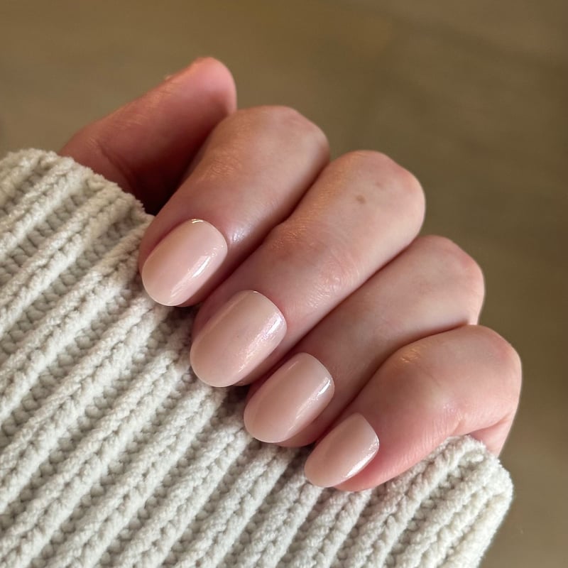 Light Beige Nude Shimmer Extra Short Round Nails Light Beige Nude Shimmer Extra Short Round Nails — Nude Nails 2027 for Short Nail Beds