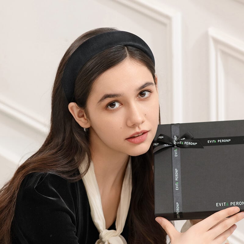 Long Fine Dark Brown Hair With Black Velvet Headband Long Fine Dark Brown Hair With Black Velvet Headband — Padded Headband Hairstyles 2027
