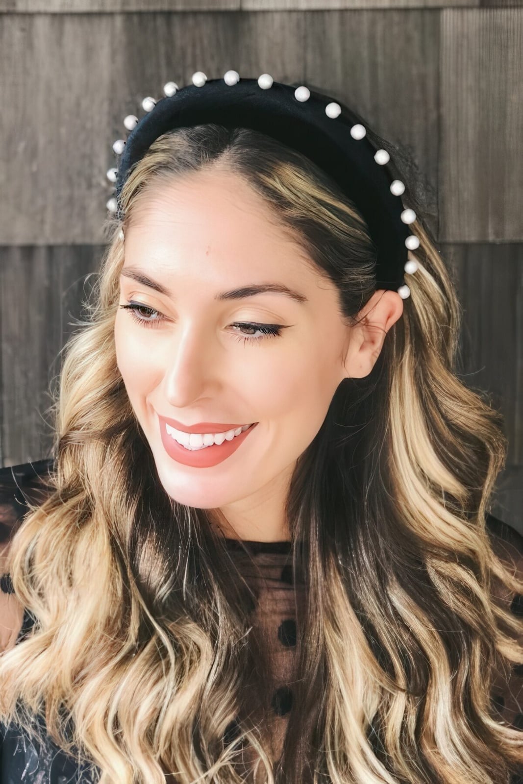 Mid-Back Blonde Hair With Highlights And Pearl Headband Mid-Back Blonde Hair With Highlights And Pearl Headband — Padded Headband Hairstyles 2027