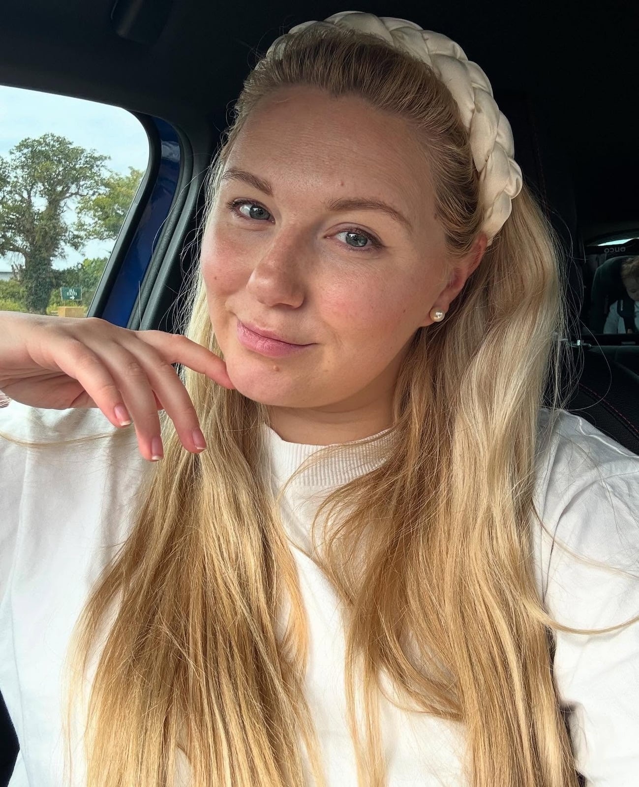 Long Blonde Hair With Balayage And Braided Headband Long Blonde Hair With Balayage And Braided Headband — Padded Headband Hairstyles 2027