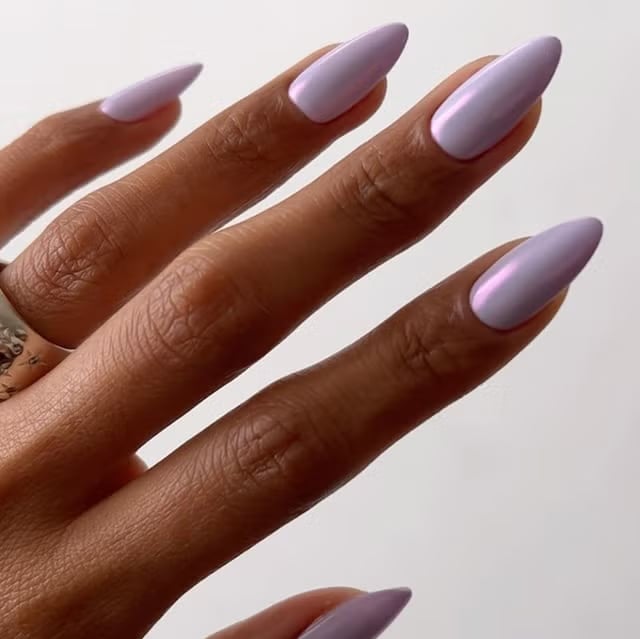 Pastel Lilac Chrome Long Almond Nails Pastel Lilac Chrome Long Almond Nails — Pastel Chrome Nails 2027