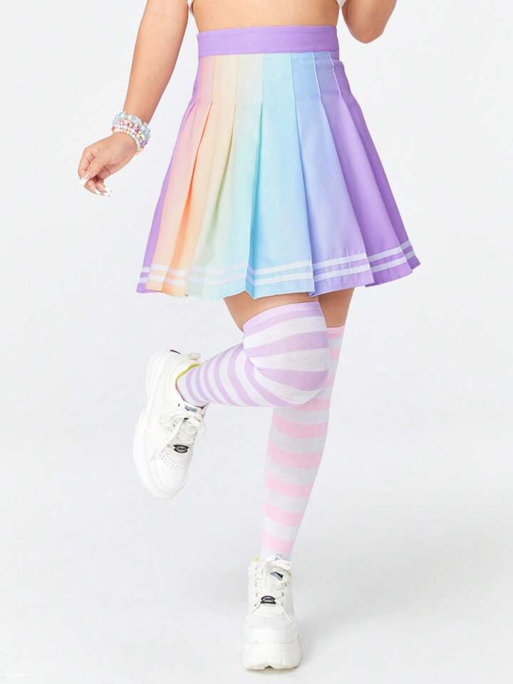 Pastel Rainbow Pleated Skirt Pastel Rainbow Pleated Skirt — Pastel Kawaii Outfits 2027