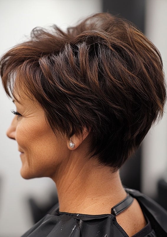 Chocolate Brown Pixie With Voluminous Crown Chocolate Brown Pixie With Voluminous Crown — Pixie Cut 2027 for Women Over 50