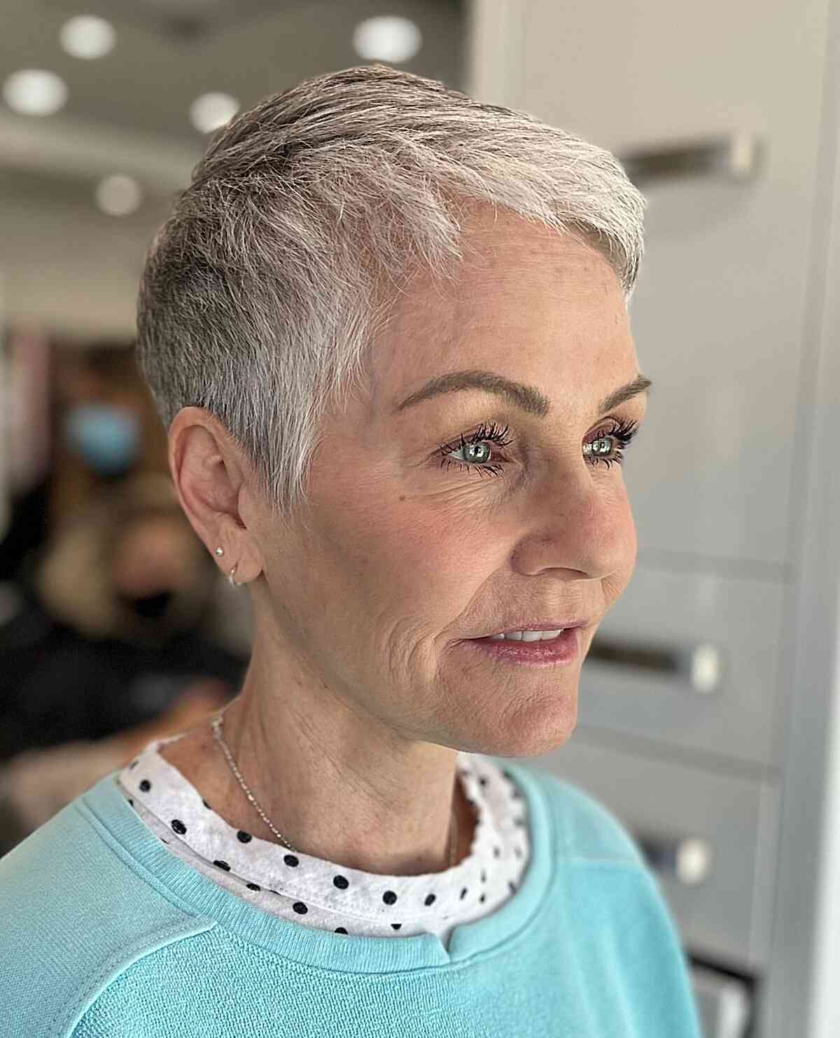 Salt And Pepper Pixie With Textured Layers Salt And Pepper Pixie With Textured Layers — Pixie Cut 2027 for Women Over 50