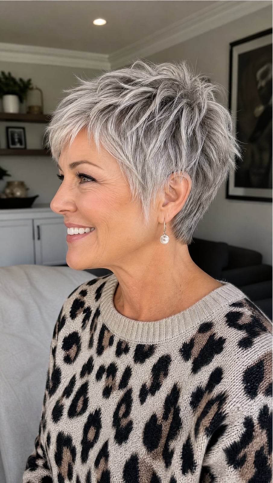 Silver Gray Pixie With Edgy Textured Volume Silver Gray Pixie With Edgy Textured Volume — Pixie Cut 2027 for Women Over 50