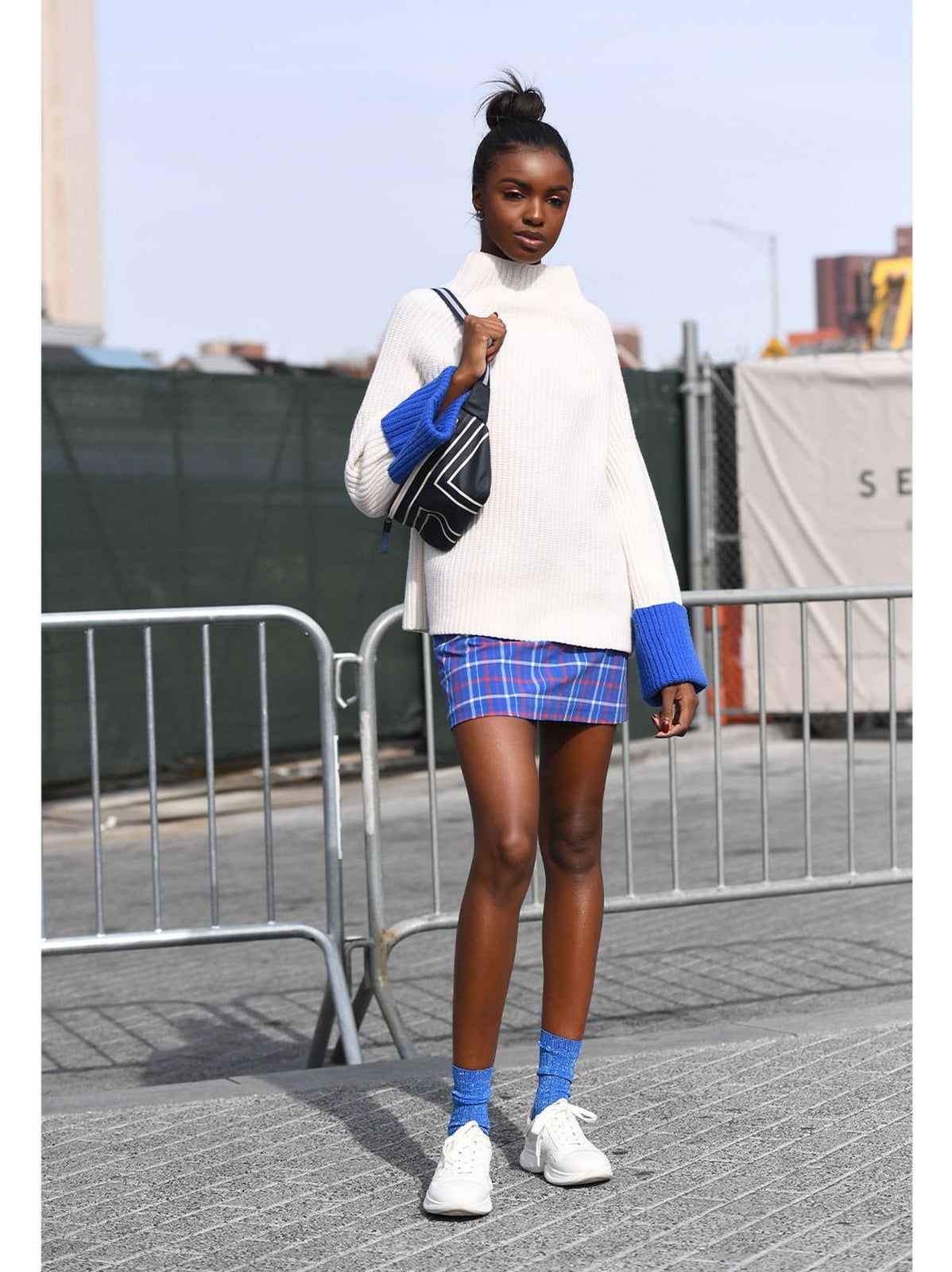 Red Plaid Mini Skirt With Turtleneck Sweater Red Plaid Mini Skirt With Turtleneck Sweater — Plaid Tennis Skirt Outfits 2027