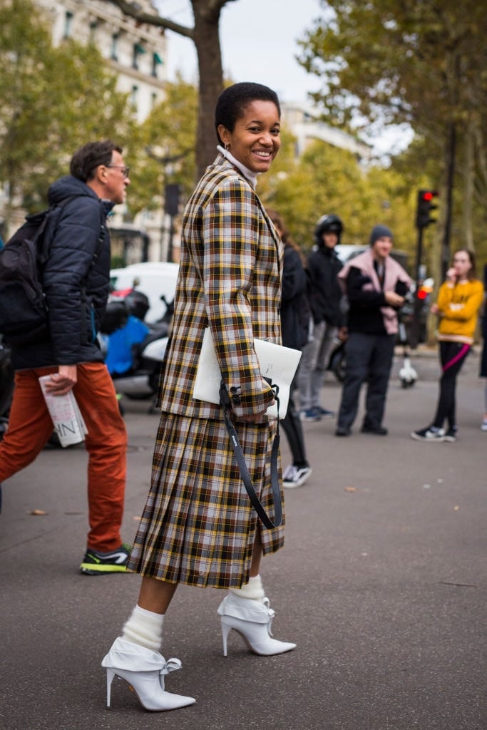 Yellow Plaid Midi Skirt With Matching Blazer Yellow Plaid Midi Skirt With Matching Blazer — Plaid Tennis Skirt Outfits 2027