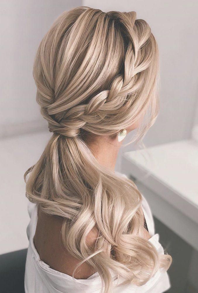 Ash Blonde Ponytail Intricate Braids — Ponytail Bridal Shower Hairstyles 2027