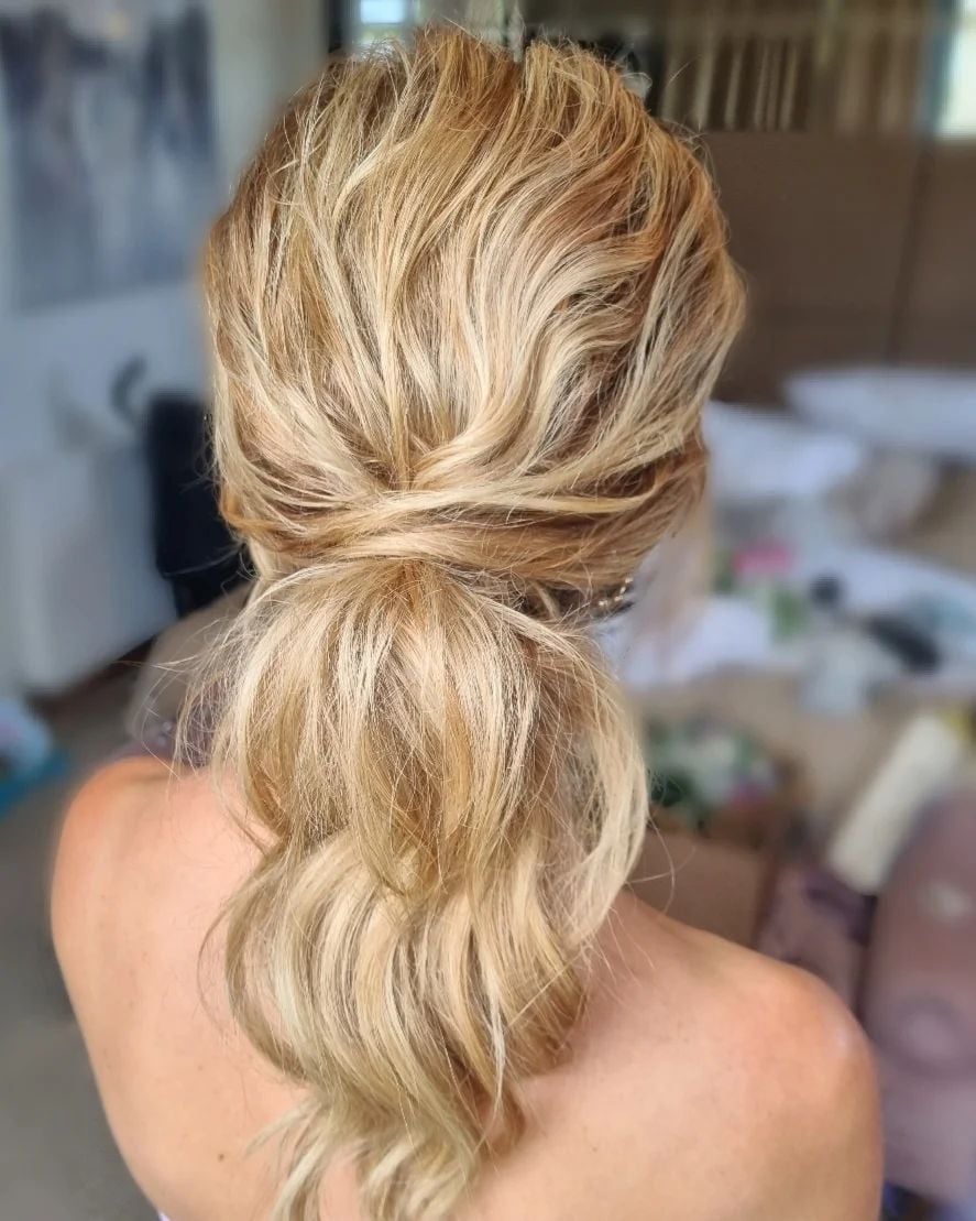 Loose Twisted Ponytail Blonde Highlights — Ponytail Bridal Shower Hairstyles 2027