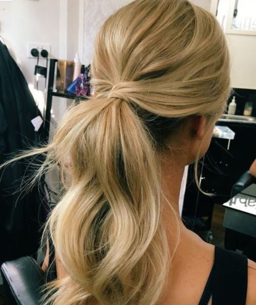 Textured Shoulder Length Ponytail Ash Blonde — Ponytail Bridal Shower Hairstyles 2027