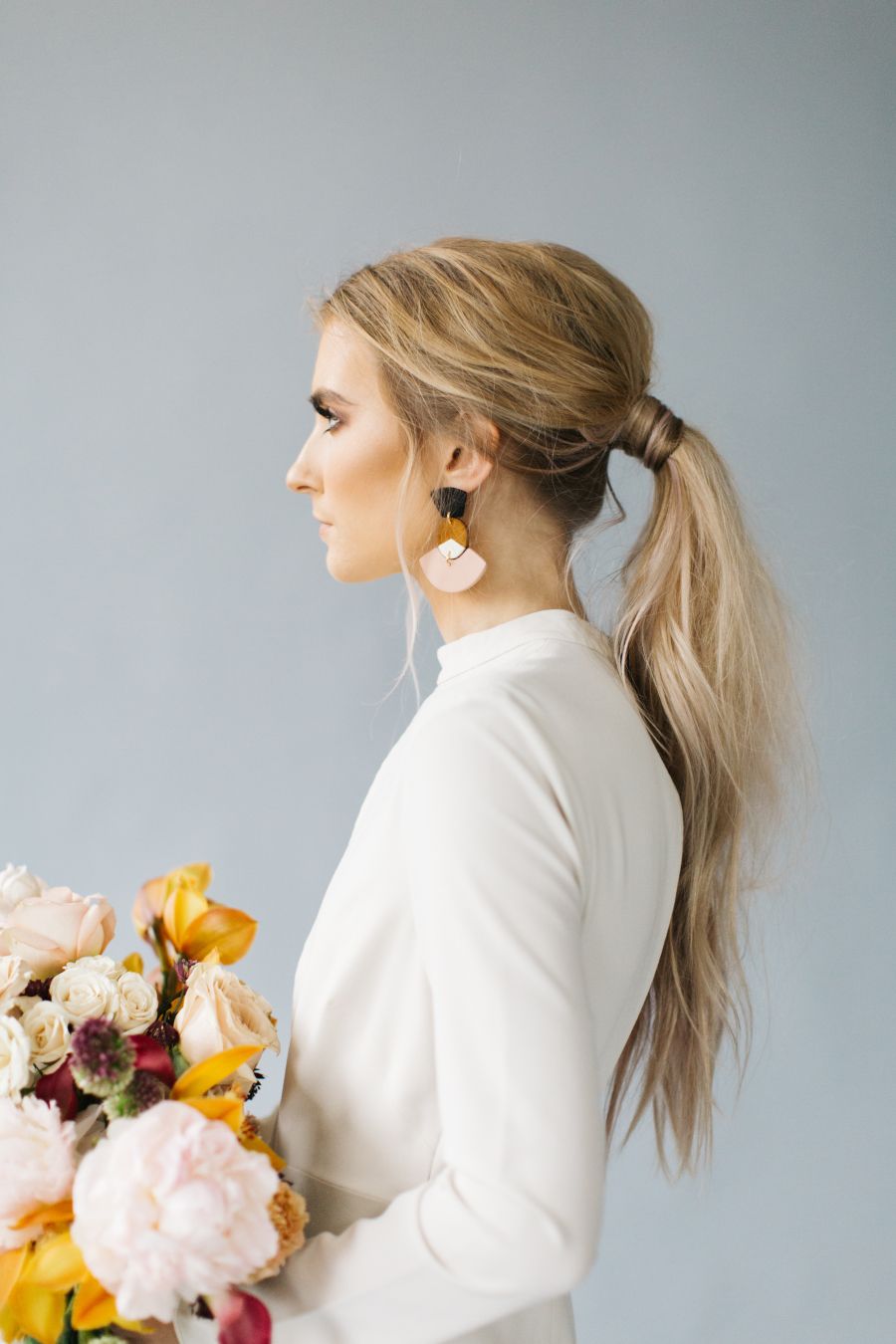 Sleek Mid-Back Ponytail Fine Blonde Hair — Ponytail Bridal Shower Hairstyles 2027